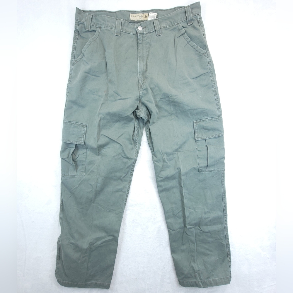 Levi's Men's Silvertab Khaki Green Cargo Pants 38x32 (37x29.5) Straight Leg
